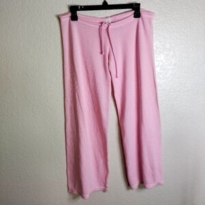 Wicked Weasel knit Lounge Low Rise Y2K Wide Leg Cover Up pants Barbie pink Sz M